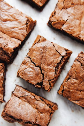 Ultra chewy, rich, coconut oil espresso brownies baked from scratch! SO decadent and delicious | asimplepalate.com #coconutoil #brownies #dessert