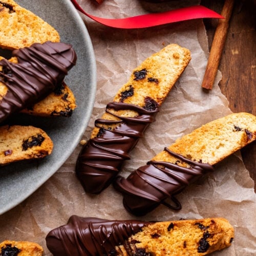 Cherry Chocolate Dipped Biscotti A Simple Palate