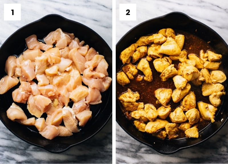 step by step photos showing how to make teriyaki chicken.