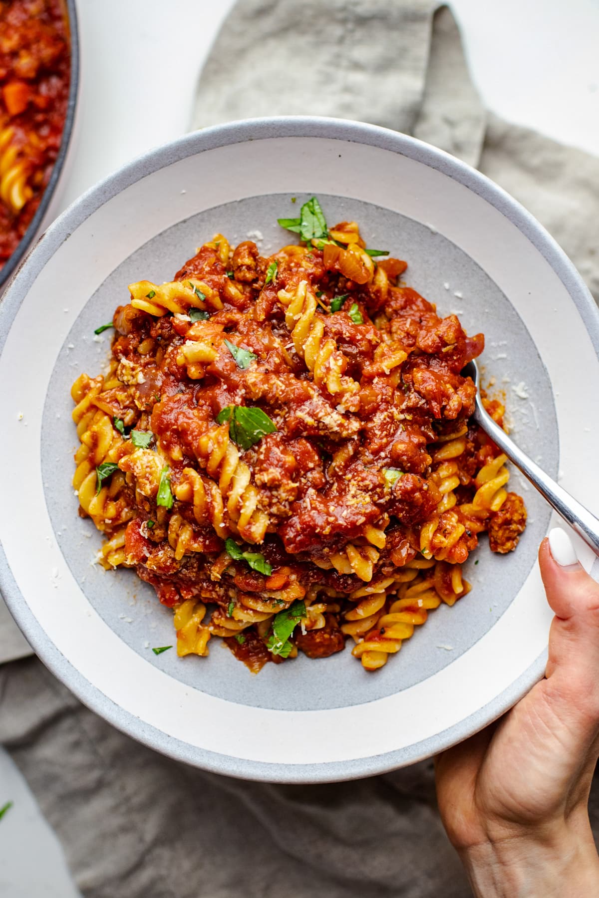 Fusilli Pasta with Sausage Ragu – A Simple Palate