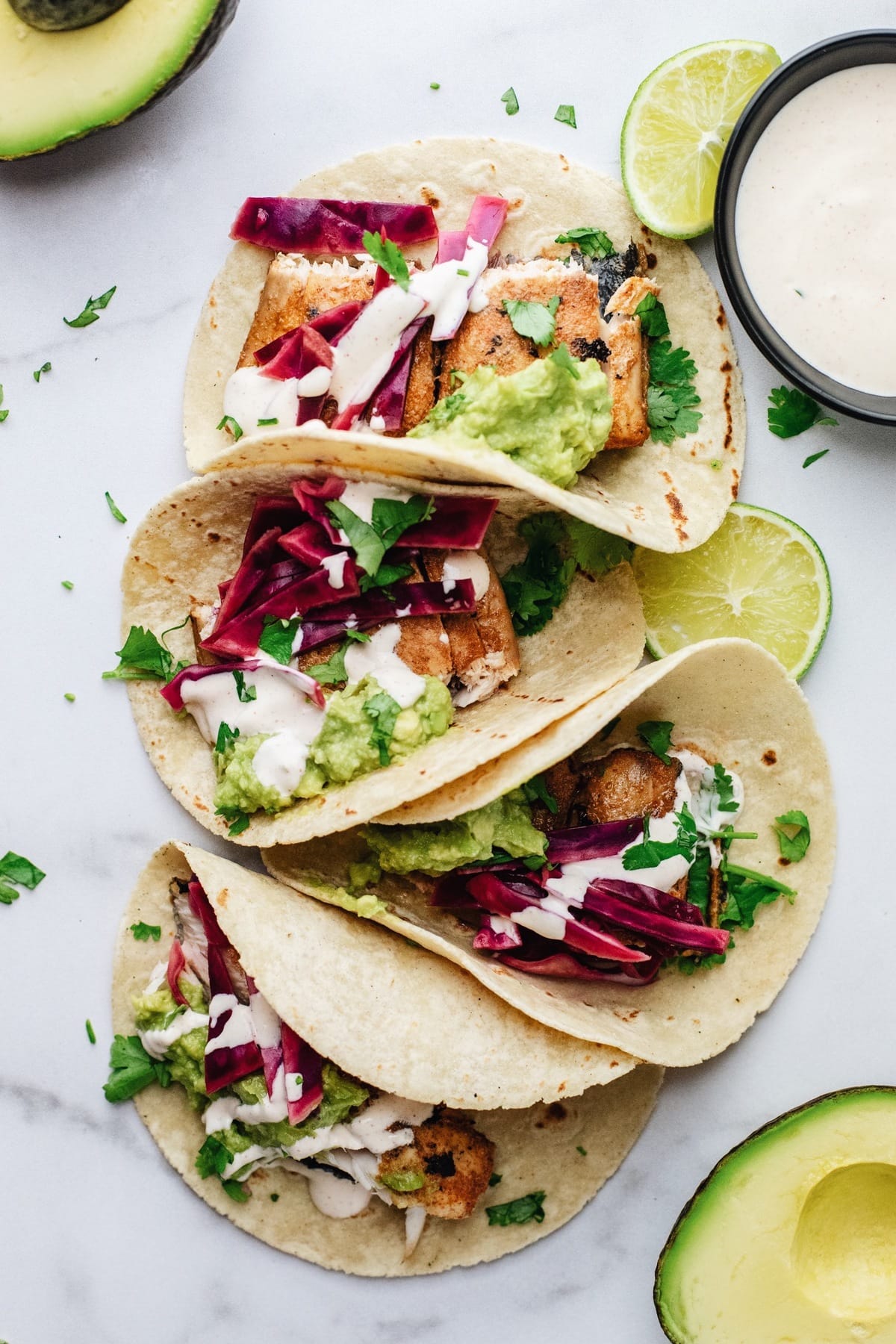 Smashed Avocado Fish Tacos Recipe