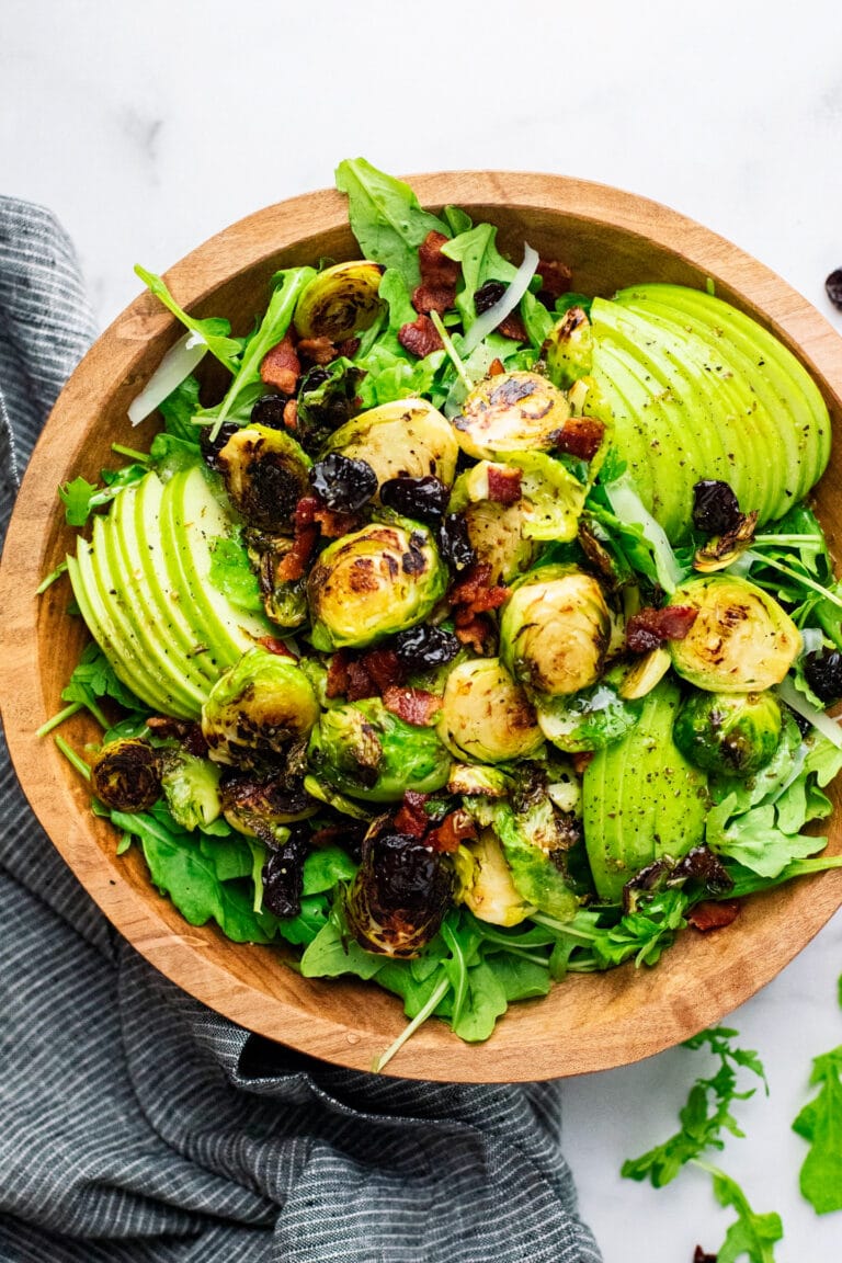 Warm Brussels Sprout Salad with Cider Dijon Dressing A Simple Palate