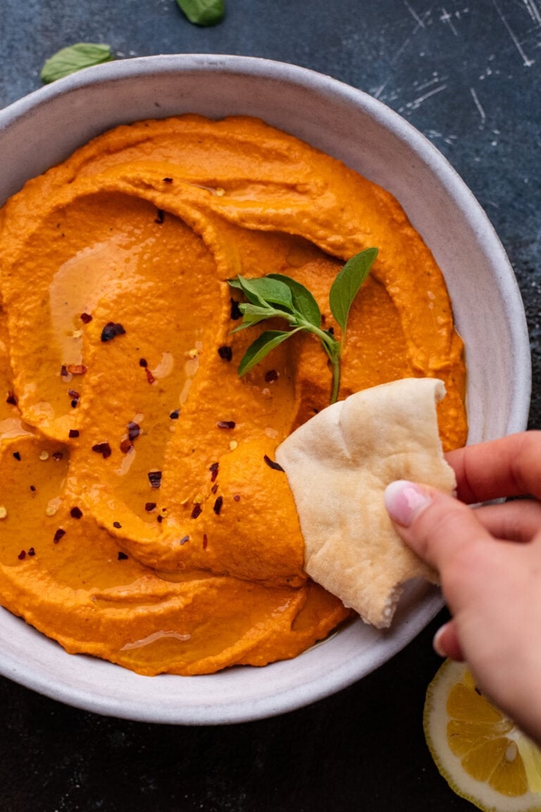 5Minute Roasted Red Pepper Hummus A Simple Palate