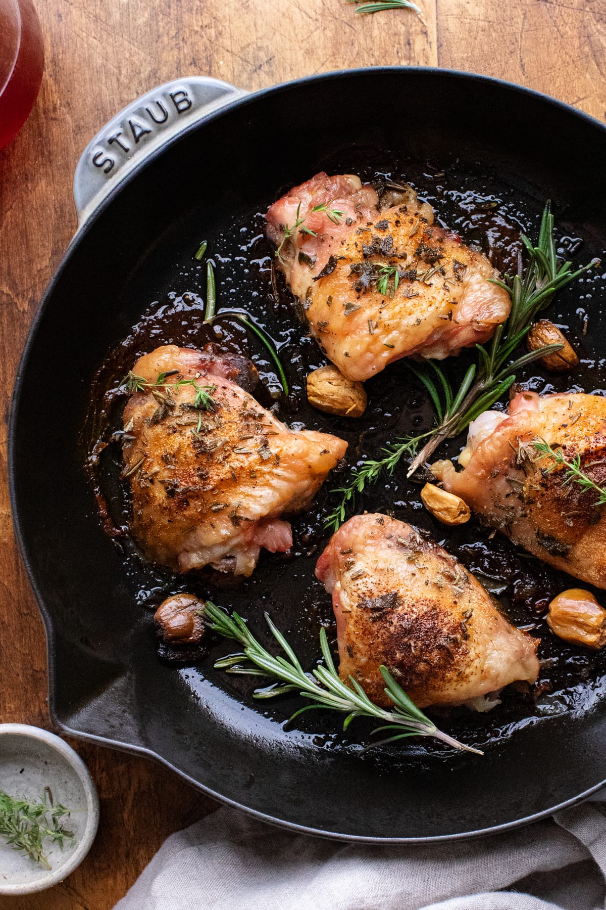 Cast Iron Chicken Thighs - The Wooden Skillet