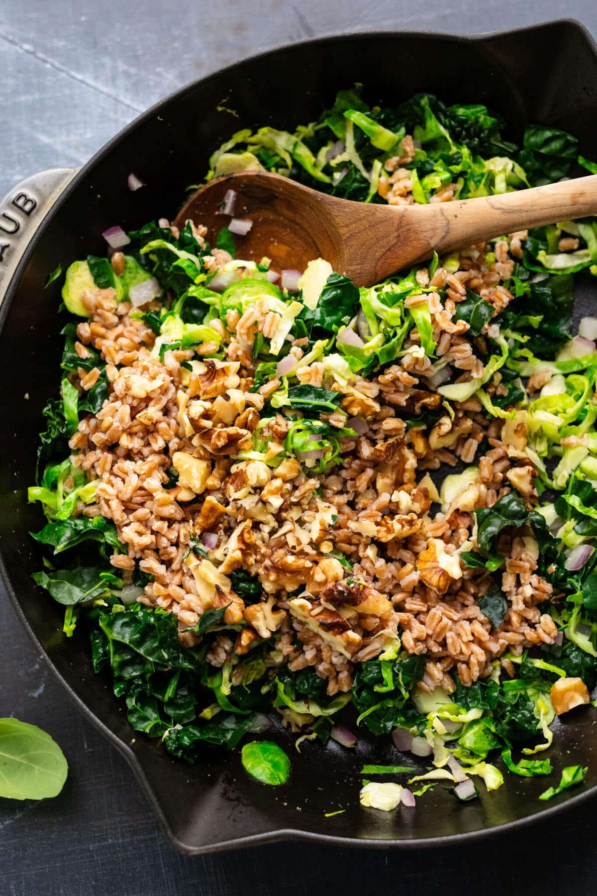 Warm Kale and Brussel Sprout Salad with Farro A Simple Palate